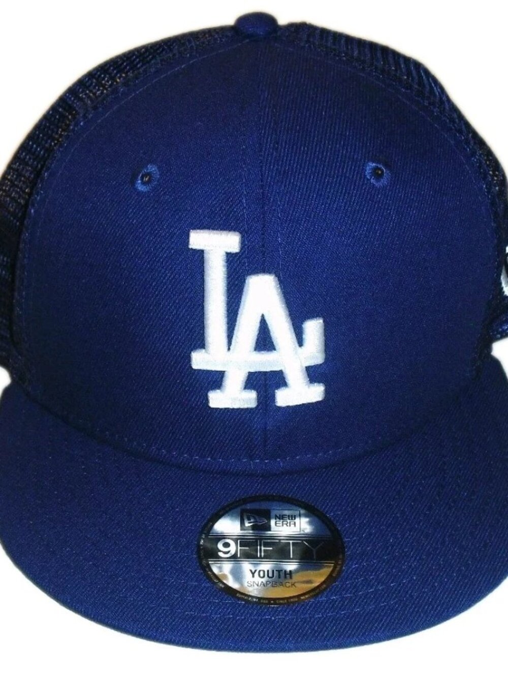 Los Angeles Dodgers Kids Youth New Era Trucker Snapback hat cap New Blue Mlb